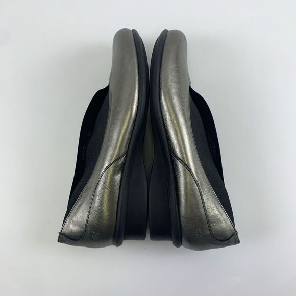 Groundhog Leather Slip On Shoe Pewter BINGO Round Tow Low Wedge Womens 40 US 9.5 - Picture 14 of 15